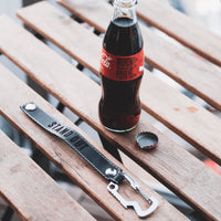 Multi-Tool Carabiner Leather Keychain